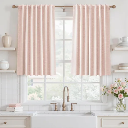 Vista 59 de Cortinas opacas de 54 pulgadas de largo para dormitorio, sala de estar, cortinas beige con aislamiento térmico, oscurecimiento de la habitación