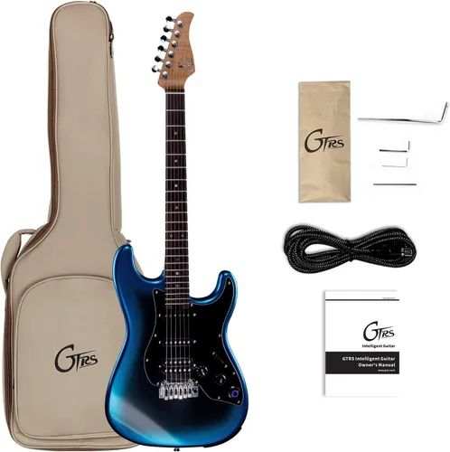 Vista 11 de GTRS P800 - Guitarra eléctrica inteligente de práctica con APP, 16 simulaciones de guitarra, efectos y 12 horas de vida de batería, looper de 80