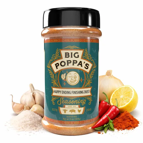 Vista 15 de Big Poppa's Double Secret Condimento para Bistec – Sazonador para Bistec Galardonado con Sal Marina Fina, Ajo en Polvo y Sal de Limón – Mezcla
