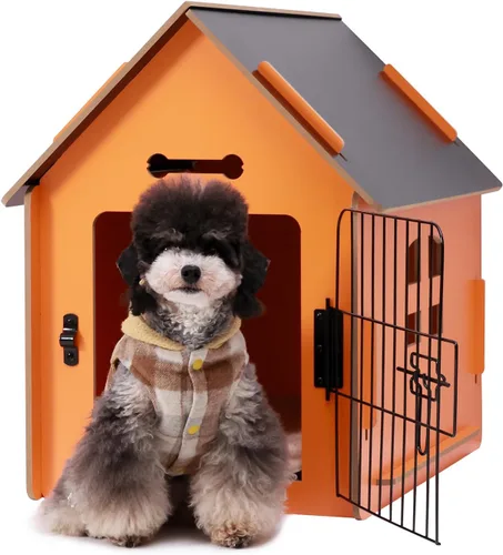 Vista 12 de RYpetmia - Casa de interior para perros y gatos pequeños, casa de madera para mascotas