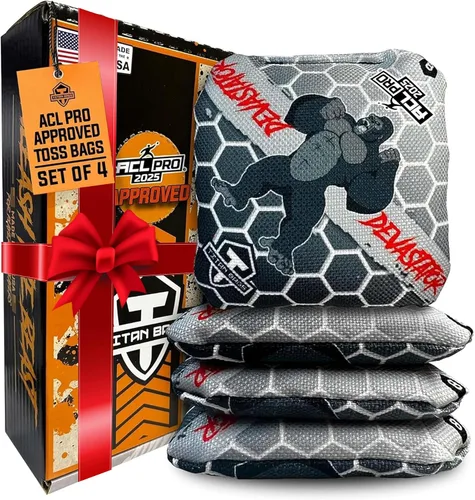 Vista 9 de Titan Bags Devastator - Bolsas de Cornhole de 6 x 6 pulgadas, aprobadas por ACL PRO, bolsas de Cornhole para torneos, versátiles y duraderas, bolsas