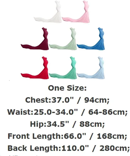 Vista 7 de Vestido de maternidad para mujer para fotografía, sirena con hombros descubiertos, ajustado, vestido de gasa, holgado, para baby shower, maxi