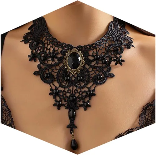 Vista 10 de Fesciory Black Necklace for Women, Adjustable Daily Goth Jewelry Gift Negro 1