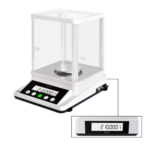 Vista 8 de Balanza analítica digital sólida de EE. UU., 3.88 oz x 0.00 oz, báscula de laboratorio de alta precisión con 2 pantallas LCD delanteras y traseras