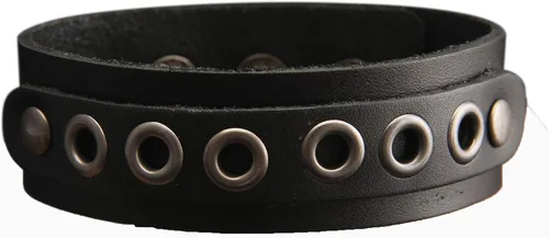 Vista 20 de Pulsera de cuero para hombre, brazaletes de cuero punk, pulsera de cuero negro para mujer