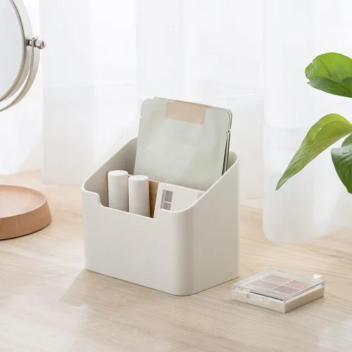 Vista 6 de Poeland - Organizador de escritorio con soporte para control remoto, caja contenedora de almacenamiento para escritorio, suministros de oficina