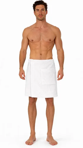 Vista 8 de Toalla ajustable de terciopelo de rizo de algodón turco para hombres (negro, talla única)