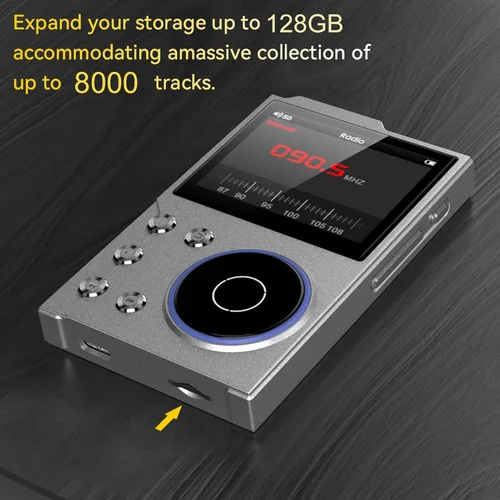 Vista 7 de Reproductor de MP3 de alta fidelidad de 16 GB con Bluetooth, reproductor de audio digital Pantalla HD de 2.4 pulgadas Reproductor de música sin