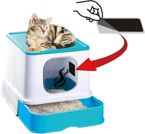 Vista 3 de KLC Cat Box - Desodorizador de caja de carbón natural, paquete de 2 unidades, eliminador de olores de caja de arena para gatos