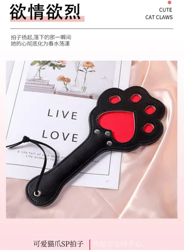 Vista 3 de Adorables paletas de gato con pata de gato. Flogger para adultos, sumiso, SM BDSM, bondage, defensa sexual, provocación sexual, estimulador