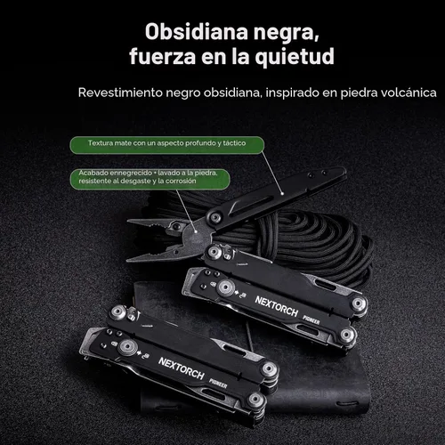Vista 3 de NEXTORCH PIONEER - Multiherramientas 14 en 1 de tamaño completo, juego de multiherramientas versátil con tijeras, alicates de punta, clip