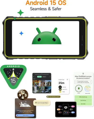 Vista 8 de Ulefone RugKing 2 Pro - Teléfono resistente, 8 (4+4) GB+128 GB Octa-Core, 4500 mAh, teléfono impermeable Android 15, pantalla HD+ Corning Gorilla