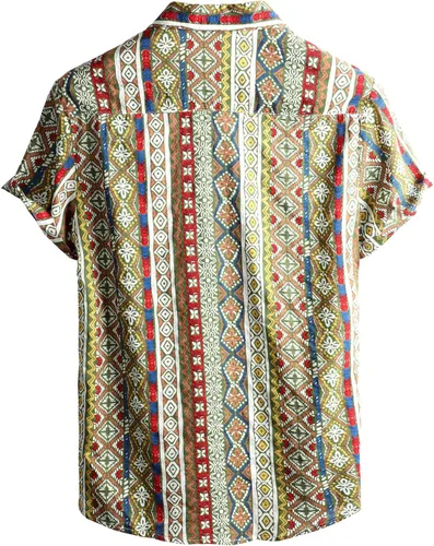 Vista 2 de VATPAVE Mens Casual Short Sleeve Button Down Shirts Regular Fit Hawaiian Summer Shirts