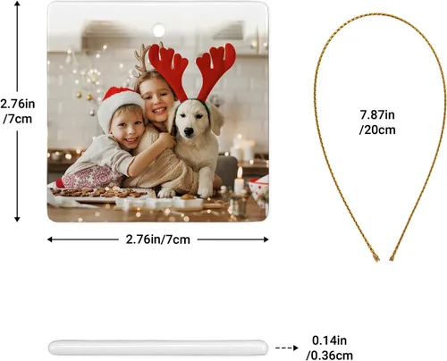 Vista 26 de Adornos de Navidad personalizados, adorno con foto personalizada, nuestro primer árbol de Navidad colgante 2024, decoración regalo para Navidad