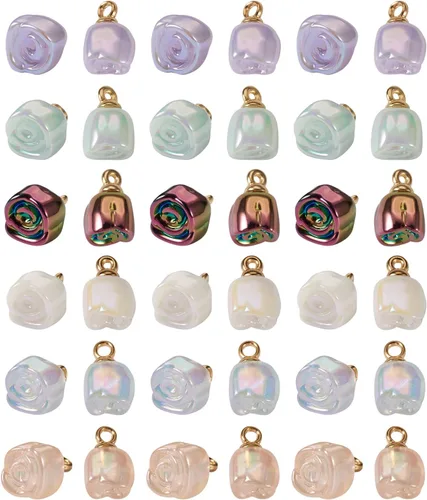 Vista 24 de Craftdady Colgantes de Resina de Alas de Mariposa y Alas de Hada - Lindos Colgantes Colgantes de Animales y Dijes de Hongos - Dijes Degradados