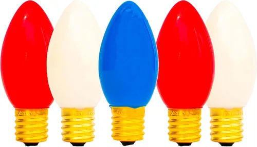 Vista 5 de EST. LEE DISPLAY L D 1902 Bombillas de repuesto para interiores y exteriores, C7, de cerámica, para Navidad, multicolor sólido