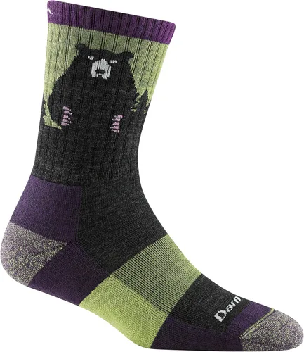Vista 13 de Darn Tough Bear Town Micro Crew - Calcetines ligeros con cojín para mujer (estilo 1970) - Agua