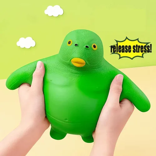 Vista 5 de HIPIHOM Juguete de pez de cabeza verde, figura de juguete para aliviar la ansiedad para adultos, juguete para aliviar la ansiedad, mini artilugio