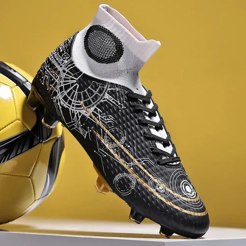 Vista 6 de ANYWELL Mens Athletic Soccer Shoes Professional High-Top Football Shoes Outdoor Indoor TFAG Boys Cleats Football Sneaker