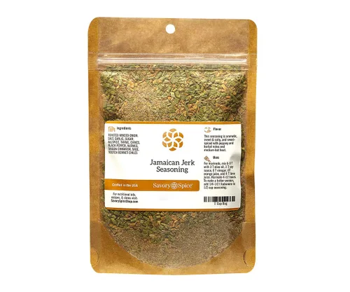 Vista 5 de Savory Spice - Condimento jamaicano Jerk – Frote seco caliente y picante para pollo jerk – Haz marinado para bistec, cerdo, camarones – vegano, sin