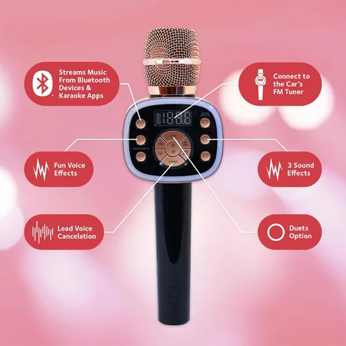 Vista 8 de Máquina de Karaoke para Compartir Viaje para Niños y Adultos, Micrófono de Karaoke Inalámbrico y Bluetooth Carpool Karaoke The Mic 2.0 - con Efectos