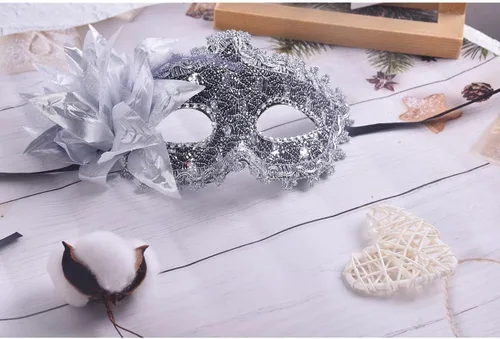 Vista 3 de Máscaras para fiesta de máscaras, máscaras venecianas para mujer, bailes de graduación, Mardi Gras, máscaras de Halloween (8 colores)