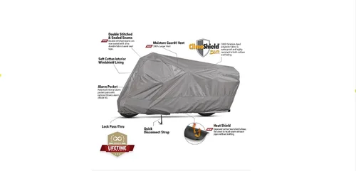 Vista 5 de Dowco Guardian 51223-07 WeatherAll Plus - Funda impermeable para motocicleta para interiores y exteriores, color gris, Cruiser