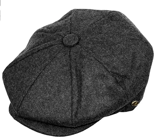 Vista 24 de Sombrero clásico de 8 paneles de mezcla de lana Newsboy Snap Brim Collection para hombre