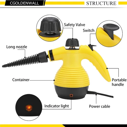 Vista 3 de CGOLDENWALL Limpiador de vapor de mano Vaporizador a presión Máquina de limpieza portátil para eliminación de manchas rebeldes Máquina de limpieza