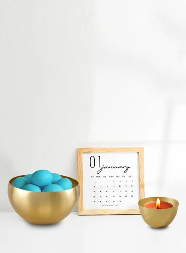 Vista 4 de Serene Spaces Living Cuenco de metal dorado ideal para bodas, fiestas, eventos, restaurantes, decoración del hogar (extra pequeño, paquete de 4)