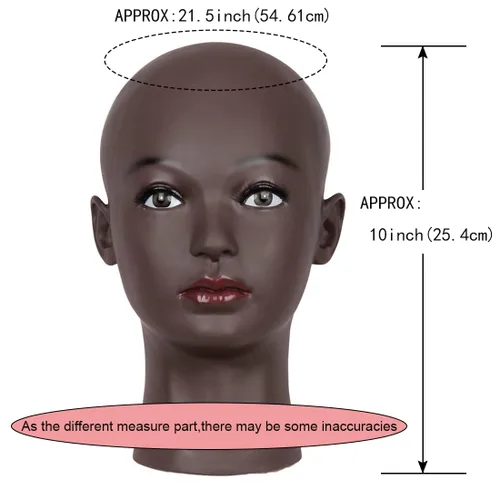 Vista 3 de HAIRWAY Cabeza de maniquí calva para mujer, cabeza de maniquí calva para hacer pelucas y exhibir cabeza de muñeca con pasadores en T gratis