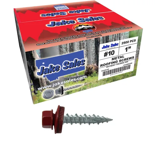 Vista 211 de Tornillos para techos de metal gris ABC 10 x 1 - Cabezal hexagonal - Arandela EPDM - Arandela de arranque automático/roscado - 1 bolsa - 250