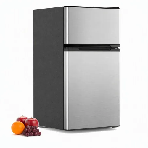 Vista 9 de Electactic 3.1 pies cúbicos Mininevera con congelador de 2 puertas, refrigerador compacto mini con estantes de vidrio ajustables y removibles
