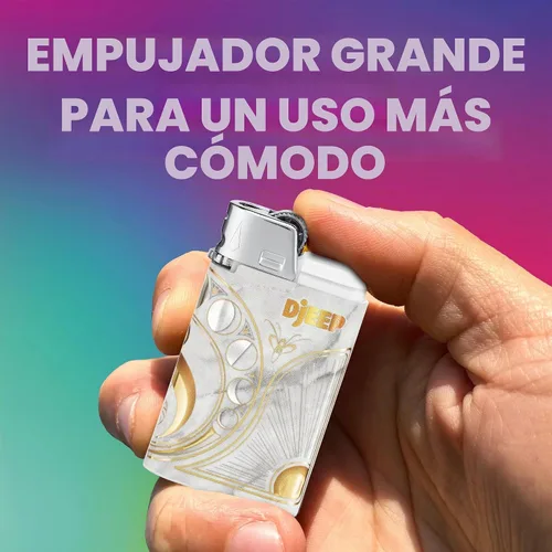 Vista 5 de DJEEP Encendedores de bolsillo, Colección Elegante con textura metálica, Encendedores únicos marmoleados, Paquete de 4 unidades de encendedores
