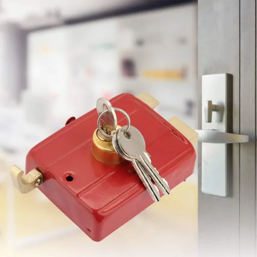 Vista 3 de Cerradura de cerrojo de metal resistente para puertas de madera y hierro