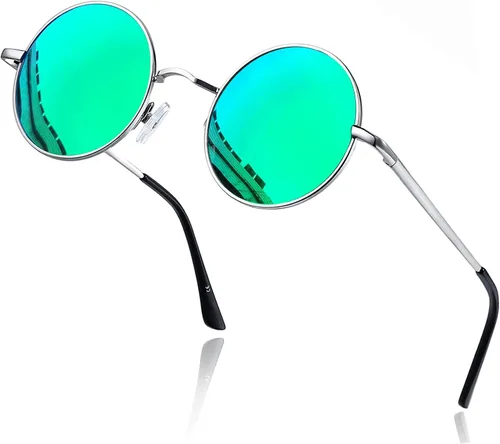Vista 58 de KANASTAL Gafas de sol redondas polarizadas para mujeres y hombres, estilo hippie con protección UV400
