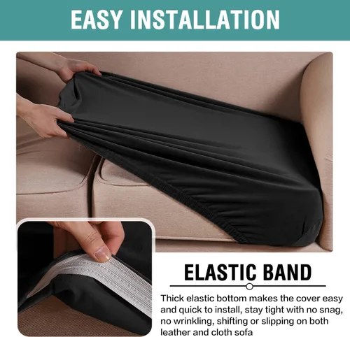 Vista 5 de Funda de cojín elástica de terciopelo, funda de felpa para asiento de sofá, protector de muebles antideslizante para silla/sofá biplaza/sofá
