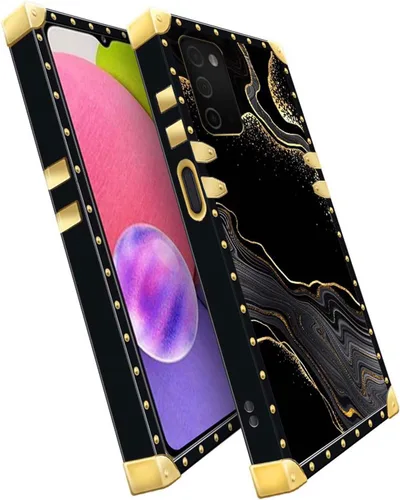 Vista 5 de Funda compatible con Samsung Galaxy A03S 4G, TPU suave de lujo y parte trasera de policarbonato duro para niñas y mujeres, funda protectora a prueba