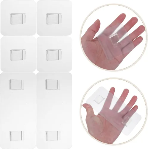 Vista 7 de 24pcs Adhesive Shower Shelf Hooks, Acrylic Replacement Wall Hook