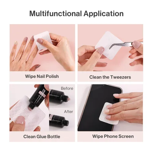 Vista 5 de MelodySusie 1050 toallitas de uñas sin pelusas, súper absorbentes, suaves, no tejidas, para quitaesmalte de uñas y toallitas de extensión