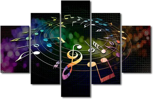 Vista 67 de Lienzo decorativo para pared, diseño de DJ Music Mixes the Track HD impreso en pinturas, 5 piezas de imágenes abstractas para sala de estar, obra