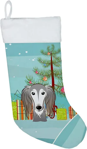 Vista 11 de Caroline's Treasures BB1590CS Árbol de Navidad y Alaskan Malamute Calcetines de Navidad para colgar en la chimenea, decoración de fiesta de Navidad