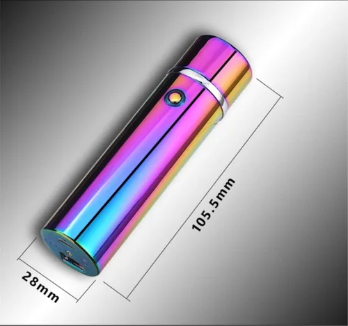 Vista 2 de Encendedor eléctrico de triple arco USB - Encendedor recargable sin llama a prueba de viento - Multicolor