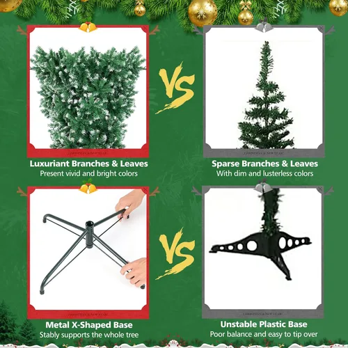 Vista 8 de BestComfort Árbol de Navidad artificial preiluminado, 7.5 pies invertido con 1100 puntas de rama, 400 luces LED, 8 modos de iluminación