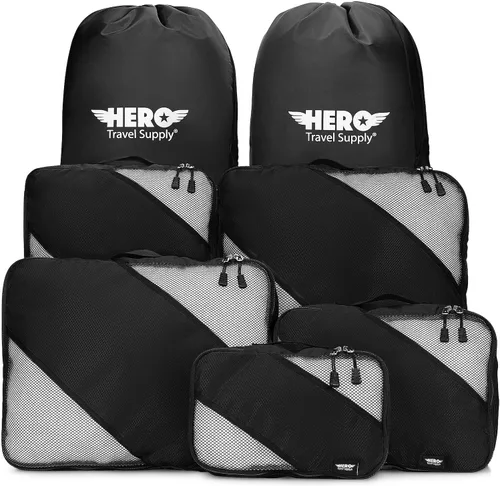 Vista 23 de HERO - Juego de 5 organizadores de equipaje con 2 bolsas de lavandería
