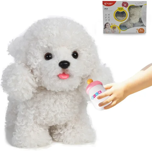 Vista 13 de CU-MATE Juguetes eléctricos de peluche para perros de 12 pulgadas, juguete electrónico de peluche para perro, robot interactivo, juguete interactivo