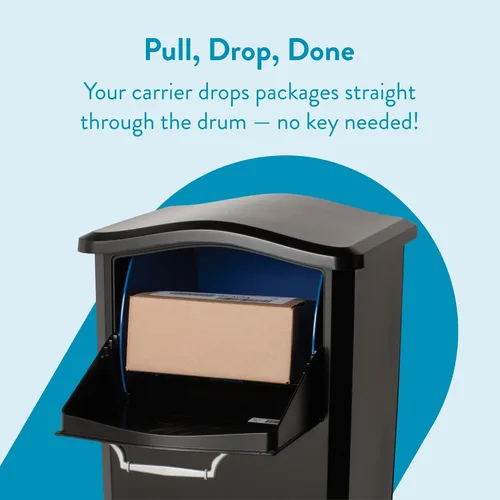 Vista 6 de Architectural Mailboxes 6900B Elephantrunk Caja de Entrega de Paquetes Negra Heavy duty aluminum locking parcel locker with pry-resistant 3-point