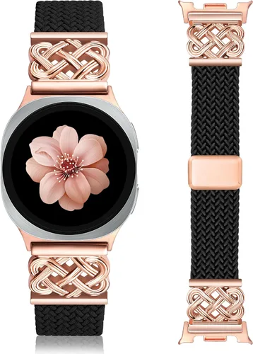 Vista 8 de Correa trenzada magnética compatible con Samsung Galaxy Watch 8 7 6 5 4 FE de 40mm 44mm/8 6 Classic/5 Pro/4 Classic/3 de 41mm/Active 2 para mujeres