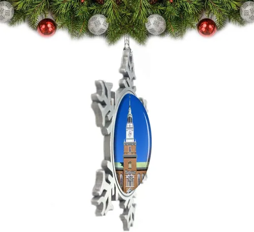 Vista 2 de Hanover Dartmouth College New Hampshire USA - Adorno de Navidad para árbol de Navidad, regalo de recuerdo de metal de cristal