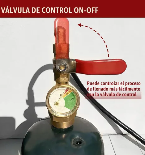 Vista 7 de CALPOSE Manguera adaptadora de repuesto de propano de 3 pies con medidor y válvula de control de encendido/apagado, manguera de recarga de propano